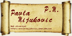 Pavla Mijuković vizit kartica